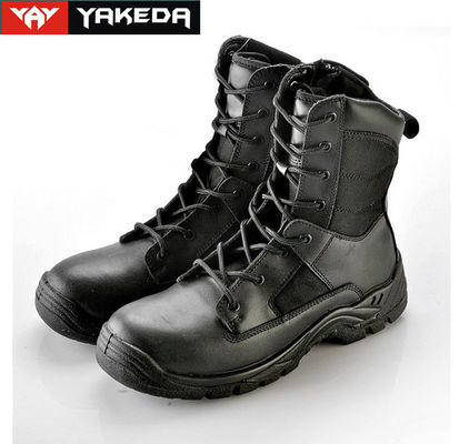 China Cow Leather Military Tactical Boots Abrasion Resistant Sandwich Mesh supplier