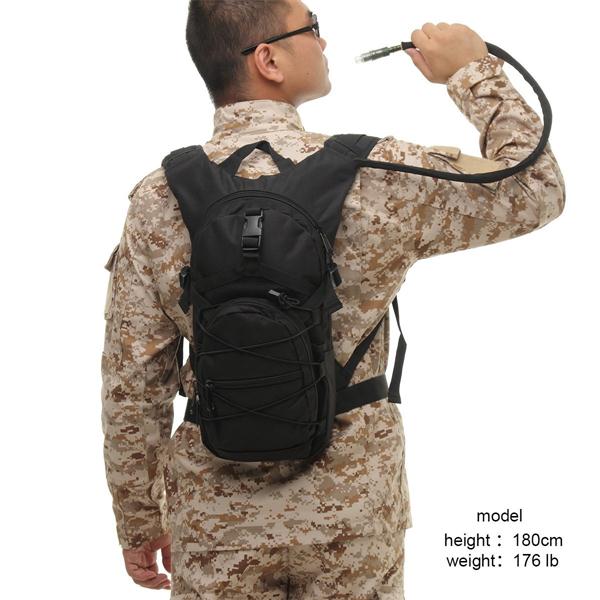 Black Runner Tactical Hydration Pack Molle Waterproof With 3.0 L