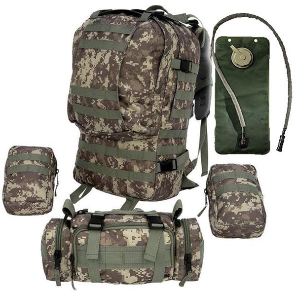 2.5L Tactical Hydration Backpack Hydration Water Bladder With 3 Molle Bags