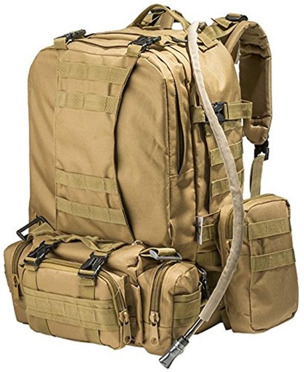 2.5L Tactical Hydration Backpack Hydration Water Bladder With 3 Molle Bags