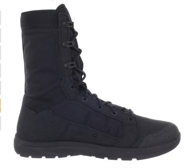 Mens Tachyon 8" Military Boots Soft Black Cow Leather Slip - Resistant Outsole