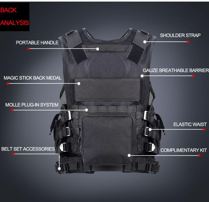 SWAT Tactical Vest Tactical Gear Vest Special Forces Black 57CM * 44CM