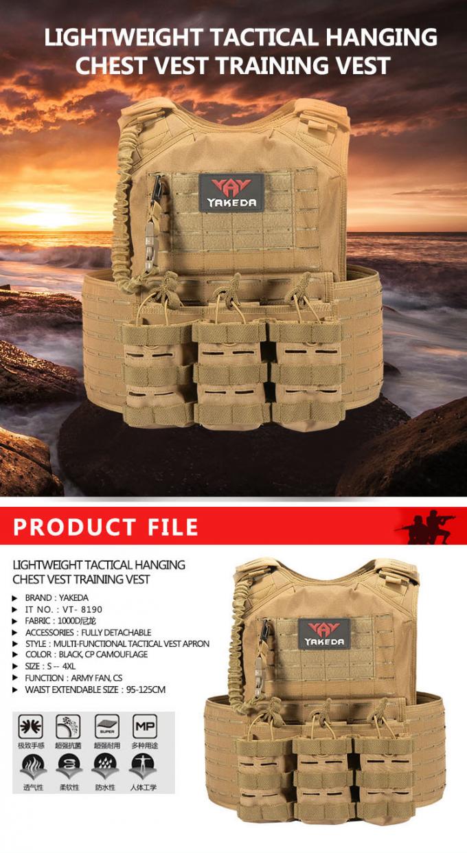 Laser Cutting Army Military Tactical Vest , Swat Combat Training Ballistic Bullet Proof Vest