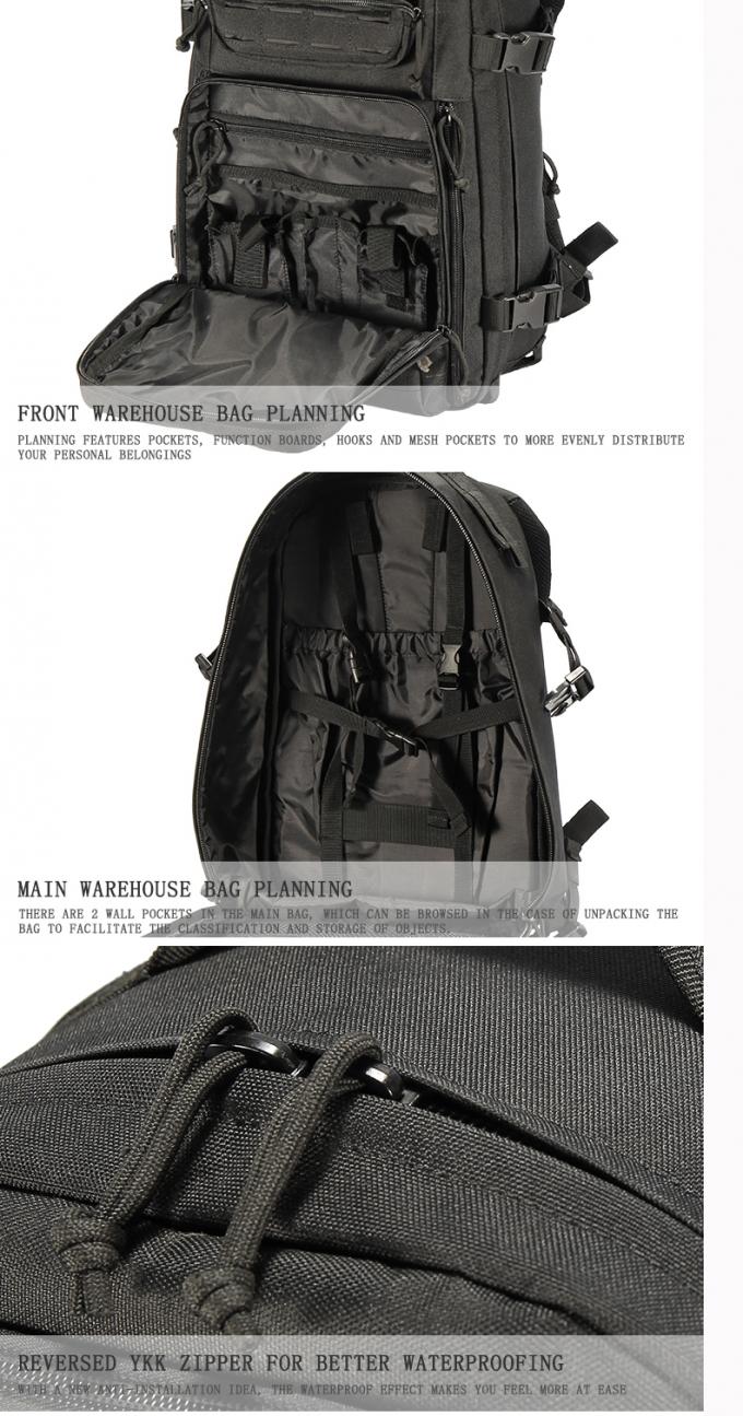 Black Outdoor Adventure Backpack For Leisure Climbing / Hydration Camping