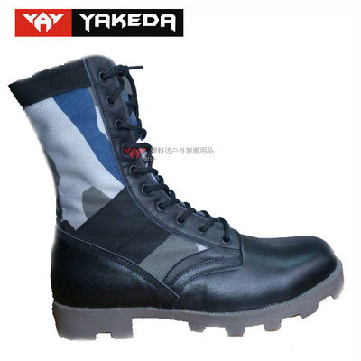 China Military Sport Tactical Combat Boots Anti - Static Genuine Leather supplier