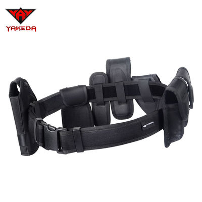 China Tactical  Military Combat Belt , 1000D Oxford Black Military Belt With Small Pouches supplier