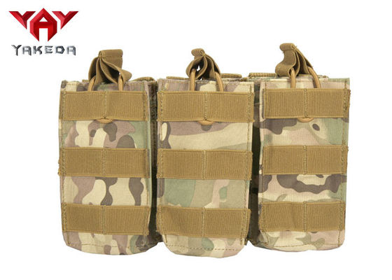 China Military Molle Gear Accessories Compatible Open Top Triple Mag Pouch For M4 M17 AK47 Magazine supplier