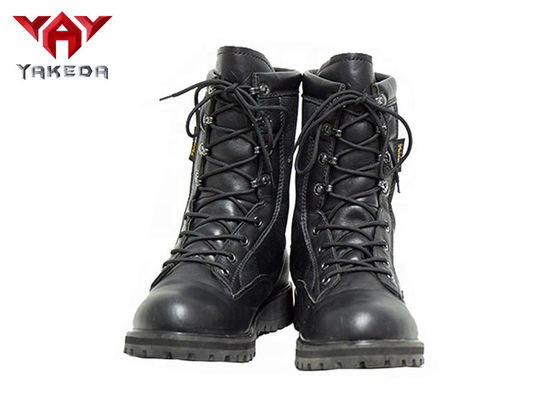 China Leather Breathable Combat Hiking Military Boots For Men Flat Low Heel supplier