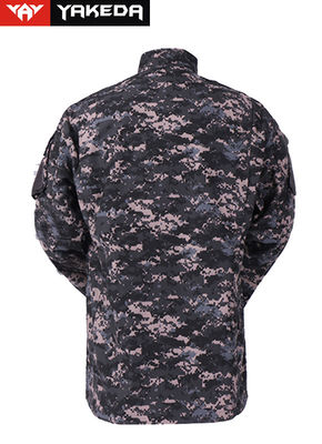 Anti UV Army Camouflage Clothes With Zigzag Stitched Mandarin Collar supplier