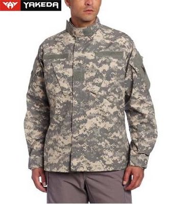 Anti UV Army Camouflage Clothes With Zigzag Stitched Mandarin Collar supplier