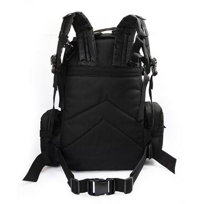 Black Army Backpack / Tactical Hiking Backpacks With 3 Molle Bags supplier